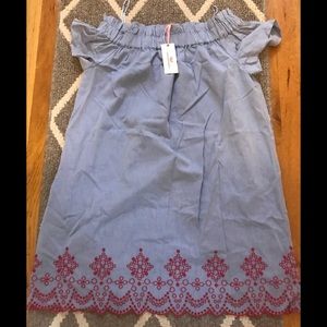 Vineyard Vines chambray off the shoulder dress